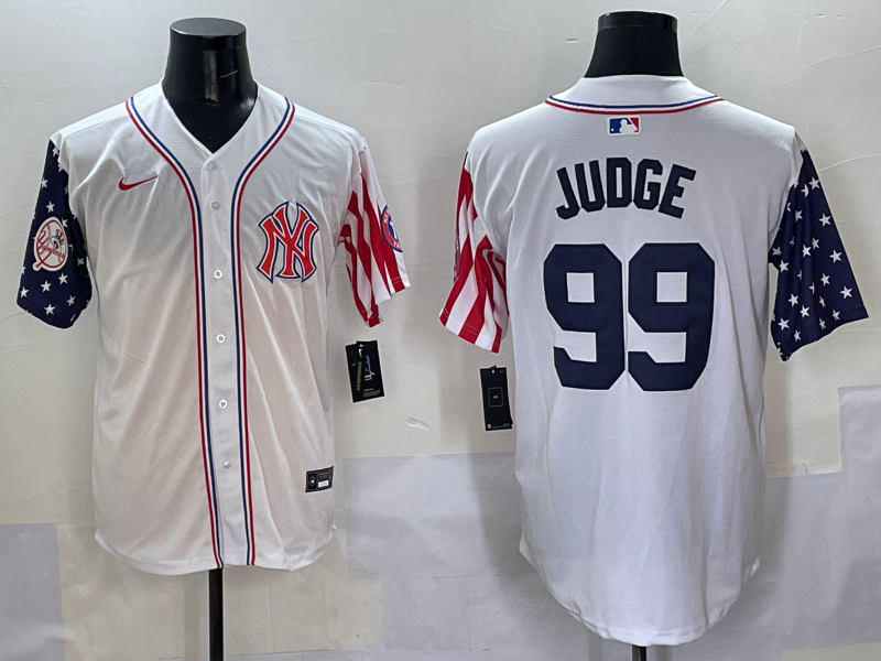 Men 2025  MLB New York Yankees #99 Judge white jersey style 4->new york yankees->MLB Jersey